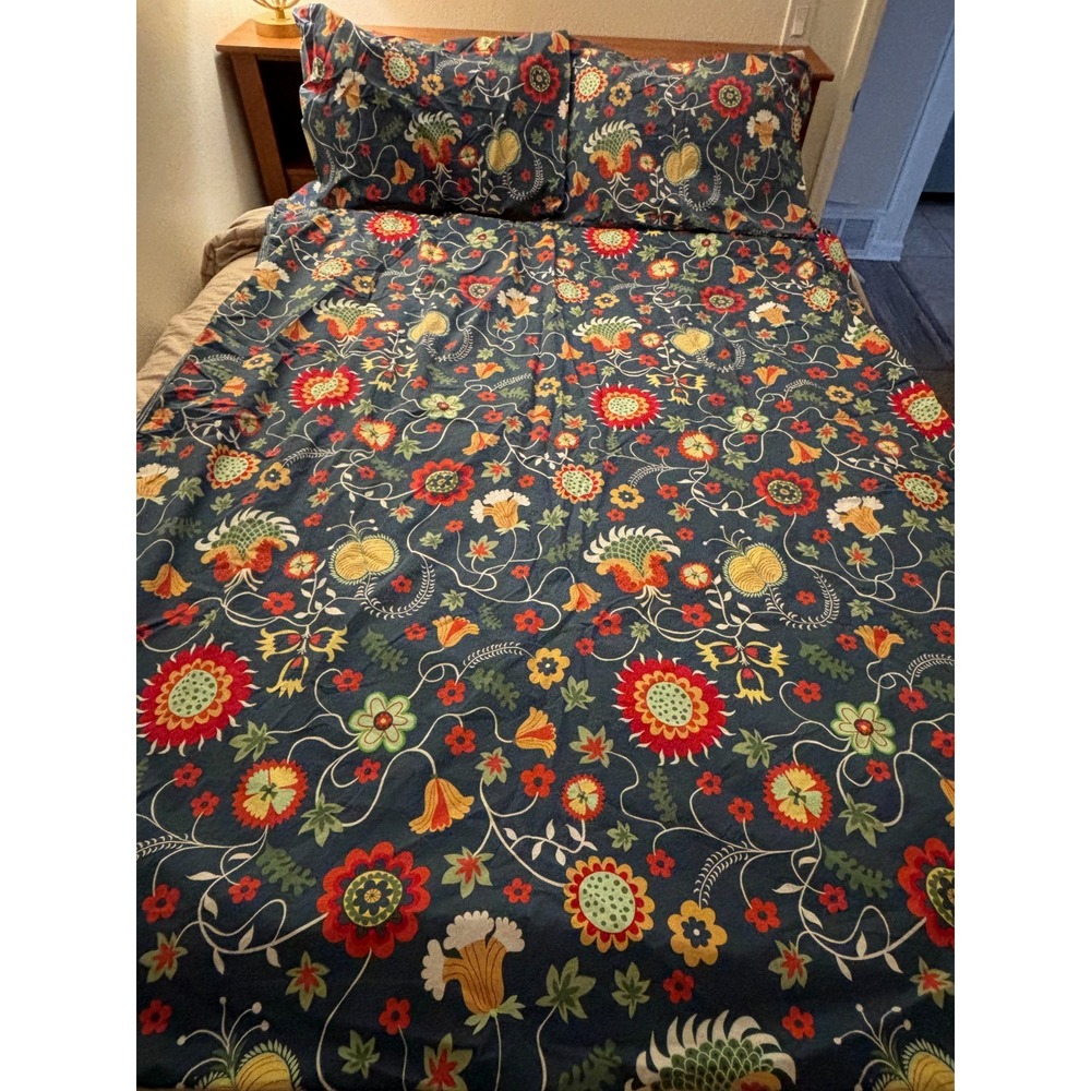 Ikea Duvet Cover 2 Shams Rosenrips Reversible European SINGLE Swedish 59 X 79